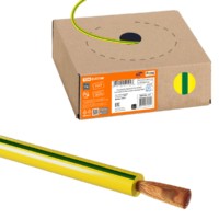Провод ПуГВнг(А)-LS 1х1,5 ГОСТ в коробке (100м), желто-зеленый TDM