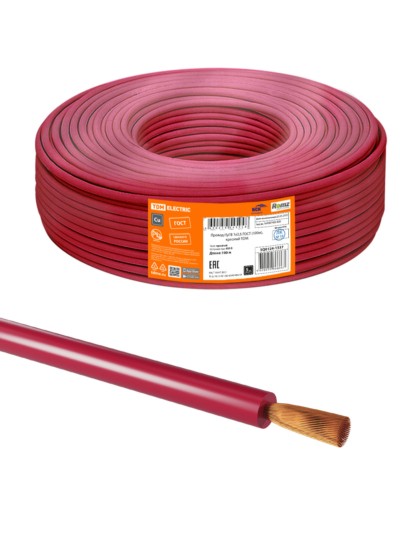 Провод ПуГВ 1х2,5 ГОСТ (100м), красный TDM
