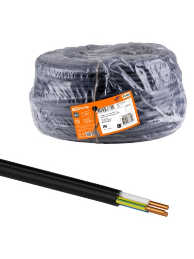 Кабель ППГнг(А)-HF 3х1,5 ок(N,PE)-0,66 ГОСТ (100м) TDM