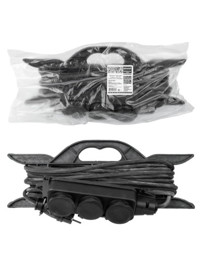 Удлинитель-шнур силовой каучук, КГ, IP44, штепс. гнездо с/з, 4000 Вт, 40 м Народный