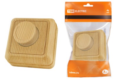 Светорегулятор поворотный RL 300 Вт IP20 сосна “Ладога” TDM