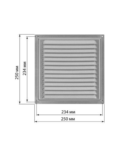 Решетка металл. 250х250, с оцинкованным покрытием, TDM — изображение 6