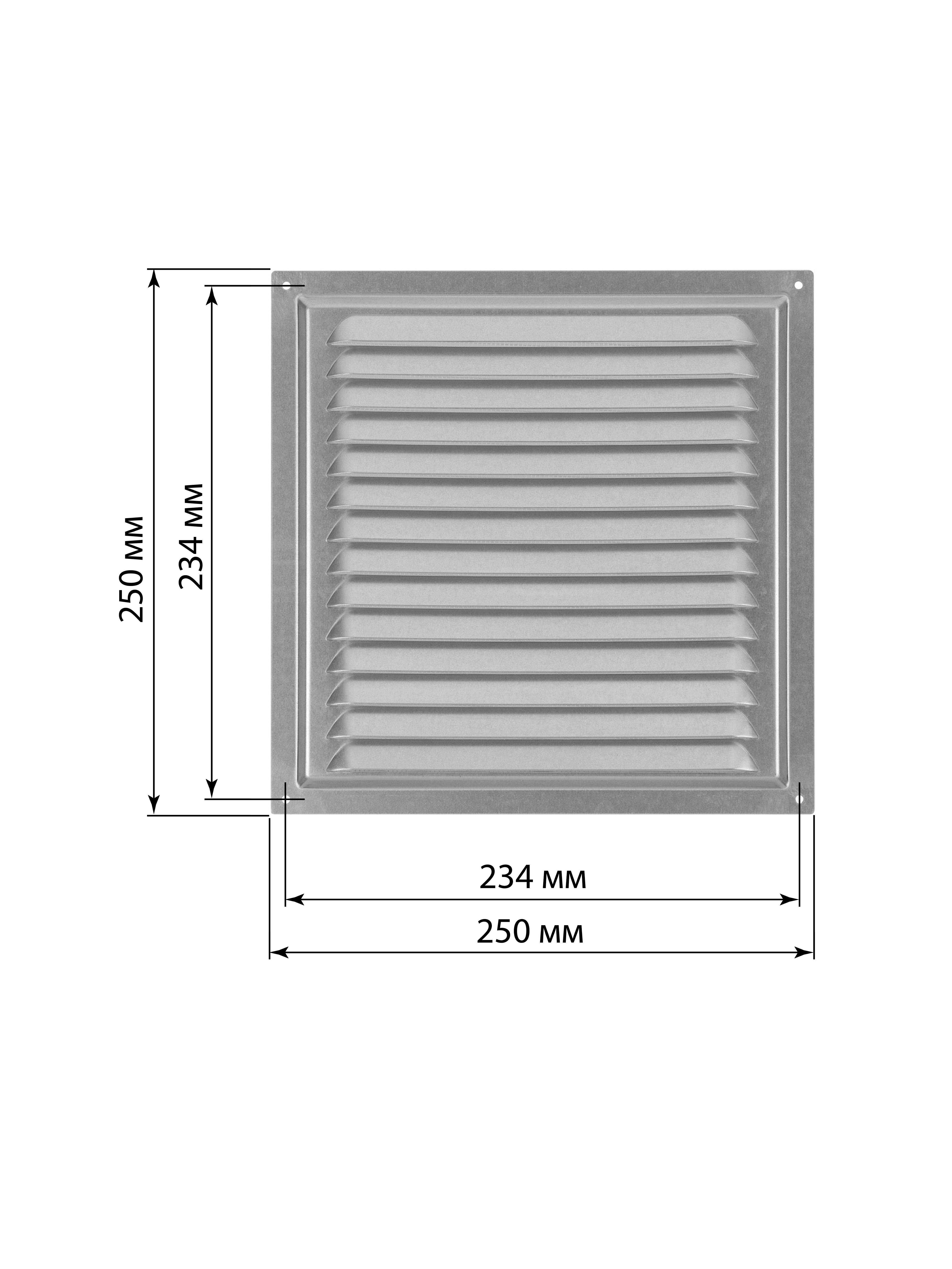 Решетка металл. 250х250, с оцинкованным покрытием, TDM — изображение 6