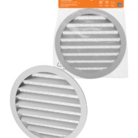 Решетка вентиляционная круглая алюминиевая с москитной сеткой, с фланцем d200, внеш. D225, TDM