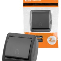 Кнопка звонковая открытой установки IP44 6А серая “Селигер” TDM