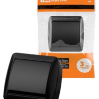 Выключатель 1-кл. открытой установки IP44 10А графит “Селигер” TDM