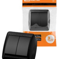 Выключатель 2-кл. открытой установки IP44 10А графит “Селигер” TDM