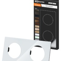 Рамка двойная хрустально-белая, стекло, “Байкал” TDM