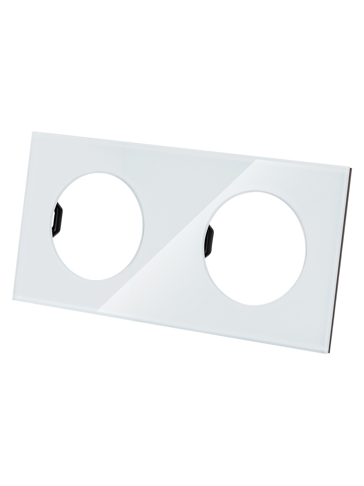 Рамка двойная хрустально-белая, стекло, "Байкал" TDM — изображение 2