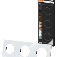 Рамка тройная хрустально-белая, стекло, “Байкал” TDM