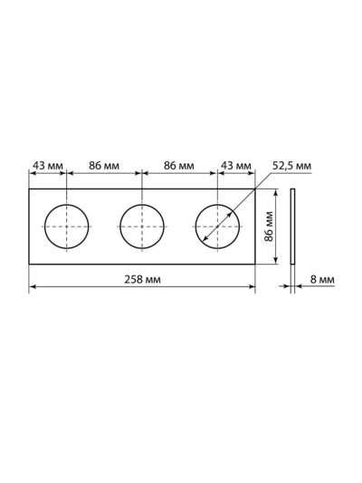 Рамка тройная хрустально-белая, стекло, "Байкал" TDM — изображение 3