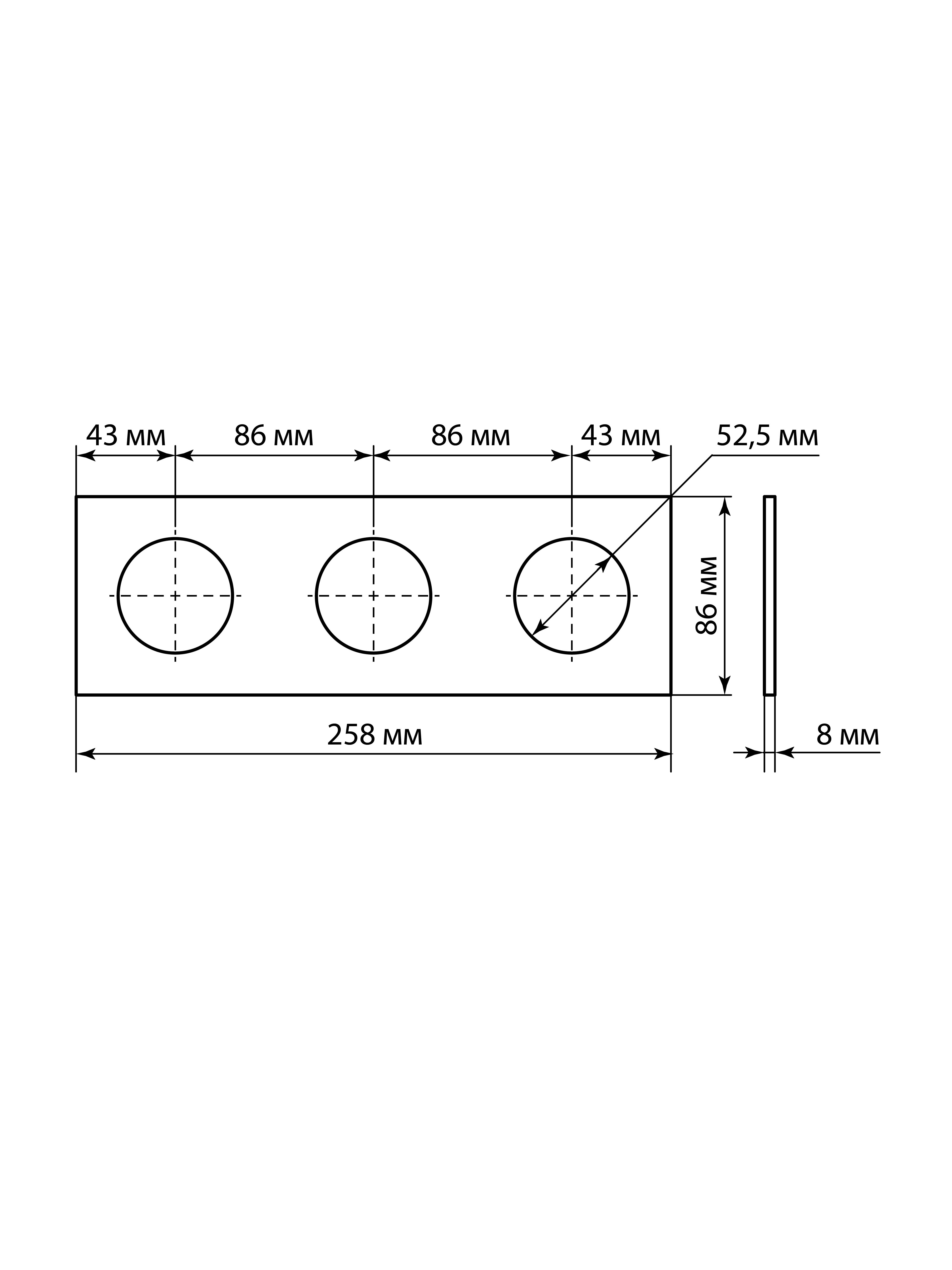 Рамка тройная хрустально-белая, стекло, "Байкал" TDM — изображение 3