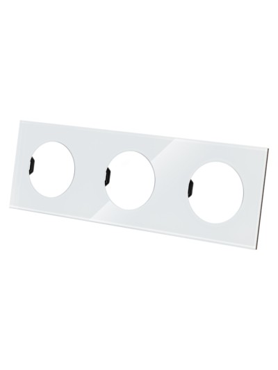 Рамка тройная хрустально-белая, стекло, "Байкал" TDM — изображение 2