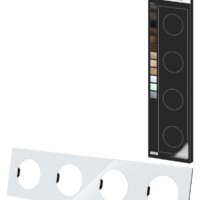 Рамка четверная хрустально-белая, стекло, “Байкал” TDM