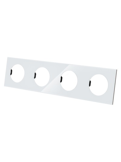 Рамка четверная хрустально-белая, стекло, "Байкал" TDM — изображение 2