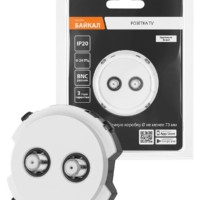 Розетка TV/SAT проходная белая, “Байкал” TDM