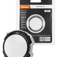 Выключатель 1-кл. 16А 250В кнопочный механизм белый, “Байкал” TDM