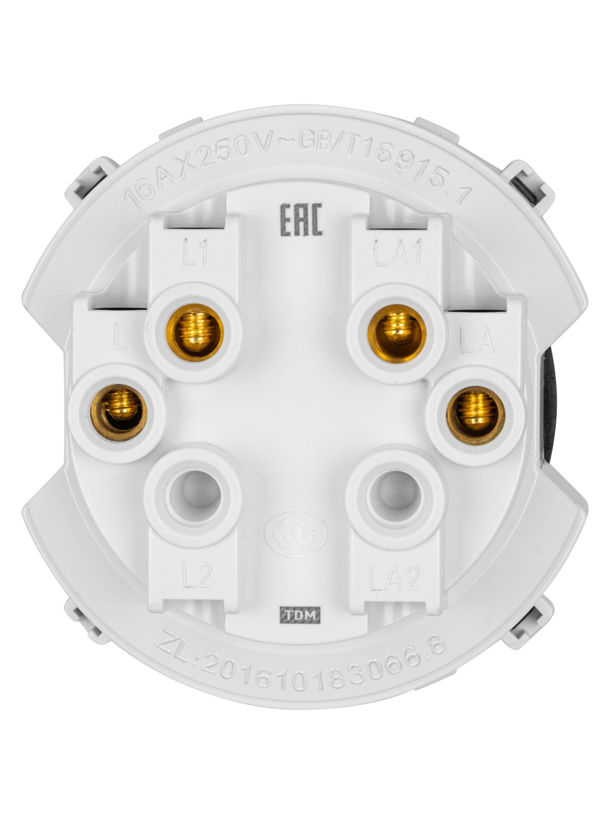 Выключатель 2-кл. 16А 250В кнопочный механизм белый, "Байкал" TDM — изображение 4