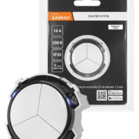 Выключатель 3-кл. 16А 250В кнопочный механизм белый, “Байкал” TDM