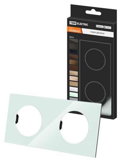 Рамка двойная фисташковая, стекло, “Байкал” TDM