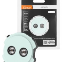 Розетка двойная TV проходная фисташковая, “Байкал” TDM