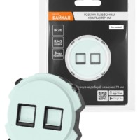 Розетка телефонная RJ11 + компьютерная RJ45 фисташковая, “Байкал” TDM
