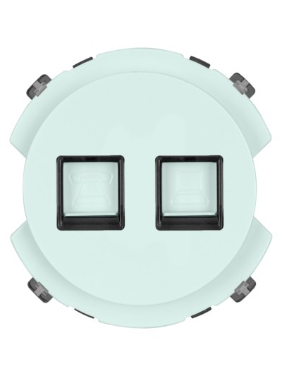 Розетка телефонная RJ11 + компьютерная RJ45 фисташковая, "Байкал" TDM — изображение 3