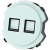 Розетка телефонная RJ11 + компьютерная RJ45 фисташковая, "Байкал" TDM