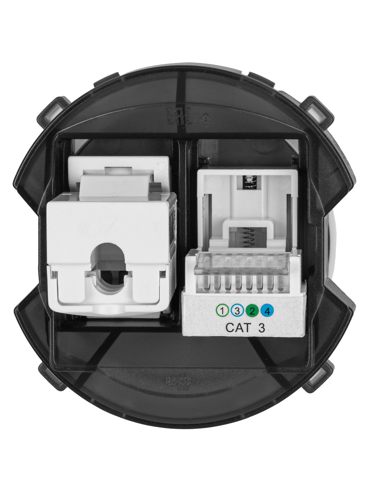 Розетка телефонная RJ11 + компьютерная RJ45 фисташковая, "Байкал" TDM — изображение 4