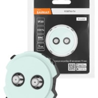 Розетка TV/SAT проходная фисташковая, “Байкал” TDM