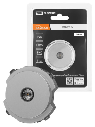 Розетка TV оконечная платина, “Байкал” TDM