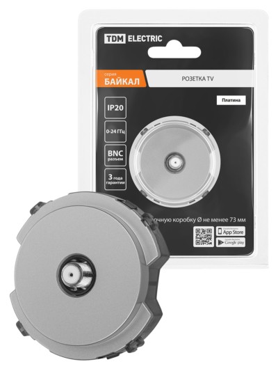 Розетка TV/SAT оконечная платина, “Байкал” TDM