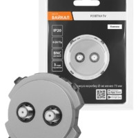 Розетка TV/SAT проходная платина, “Байкал” TDM