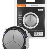 Выключатель 3-кл. 16А 250В проходной кнопочный механизм платина, “Байкал” TDM