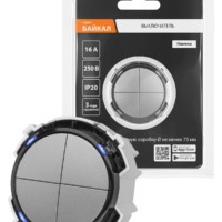 Выключатель 4-кл. 16А 250В кнопочный механизм платина, “Байкал” TDM