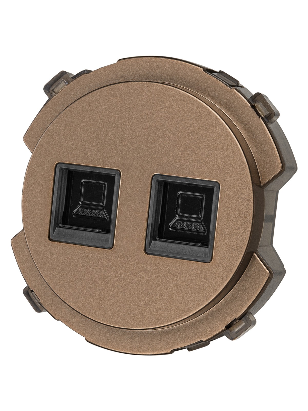 Розетка компьютерная двойная RJ45 бронза, "Байкал" TDM — изображение 2