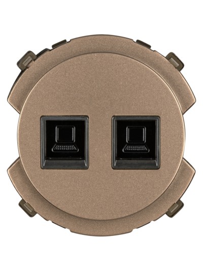 Розетка компьютерная двойная RJ45 бронза, "Байкал" TDM — изображение 3