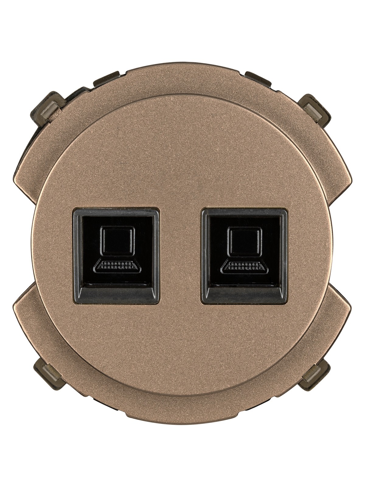 Розетка компьютерная двойная RJ45 бронза, "Байкал" TDM — изображение 3