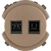 Розетка телефонная RJ11 + компьютерная RJ45 бронза, "Байкал" TDM
