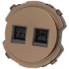 Розетка телефонная RJ11 + компьютерная RJ45 бронза, "Байкал" TDM