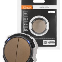 Выключатель 2-кл. 16А 250В кнопочный механизм бронза, “Байкал” TDM