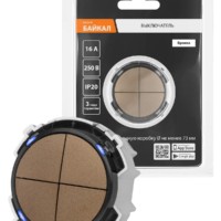 Выключатель 4-кл. 16А 250В кнопочный механизм бронза, “Байкал” TDM