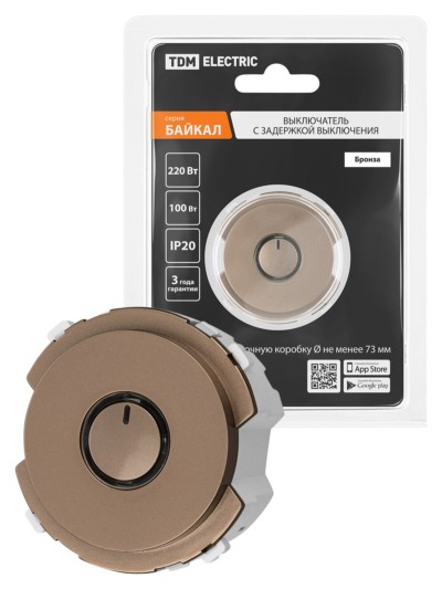 Выключатель с задержкой выключения 16А 250В бронза, “Байкал” TDM