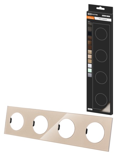 Рамка четверная постовая шампань, стекло, “Байкал” TDM