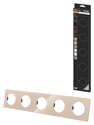 Рамка пятипостовая постовая шампань, стекло, “Байкал” TDM