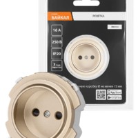Розетка 2П 16А 250В с защ. шт. шампань, “Байкал” TDM