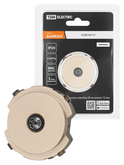 TV розетка проходная шампань, “Байкал” TDM