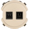 Розетка телефонная RJ11 + компьютерная RJ45 шампань, "Байкал" TDM