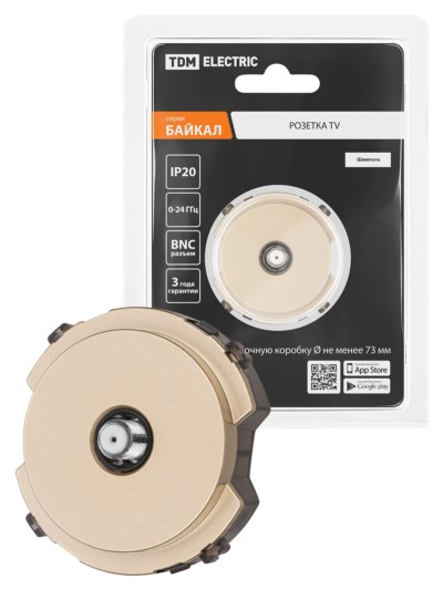 Розетка TV/SAT оконечная шампань, “Байкал” TDM
