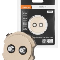 Розетка TV/SAT проходная шампань, “Байкал” TDM